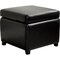 Baxton Studio Black Full Leather Small Storage Cube Ottoman A-1958 - alternate 3